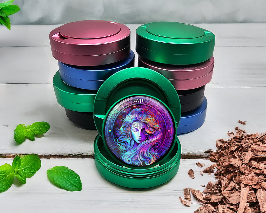 Green Virgo Zodiac Sign Gift Snus Storage Case