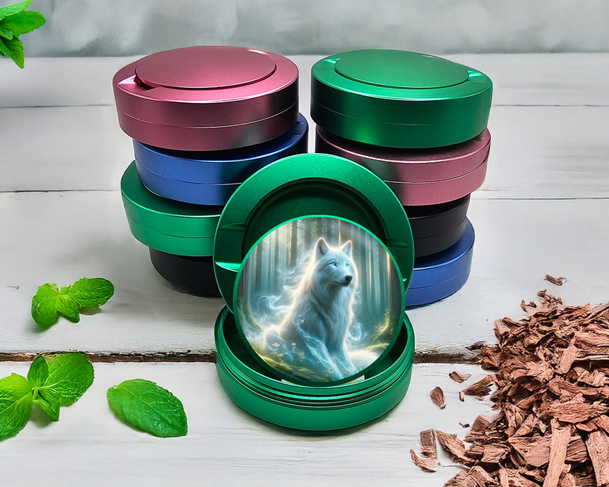Green Wolf In A Mystical Forest Snus Storage Case