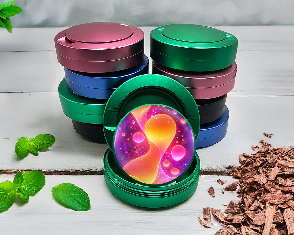 Green Trippy Psychedelic Lava Lamp Glow Design Snus Storage Case