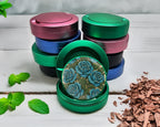 Green Blue Vintage Rose Pattern Traditional Style Snus Storage Case