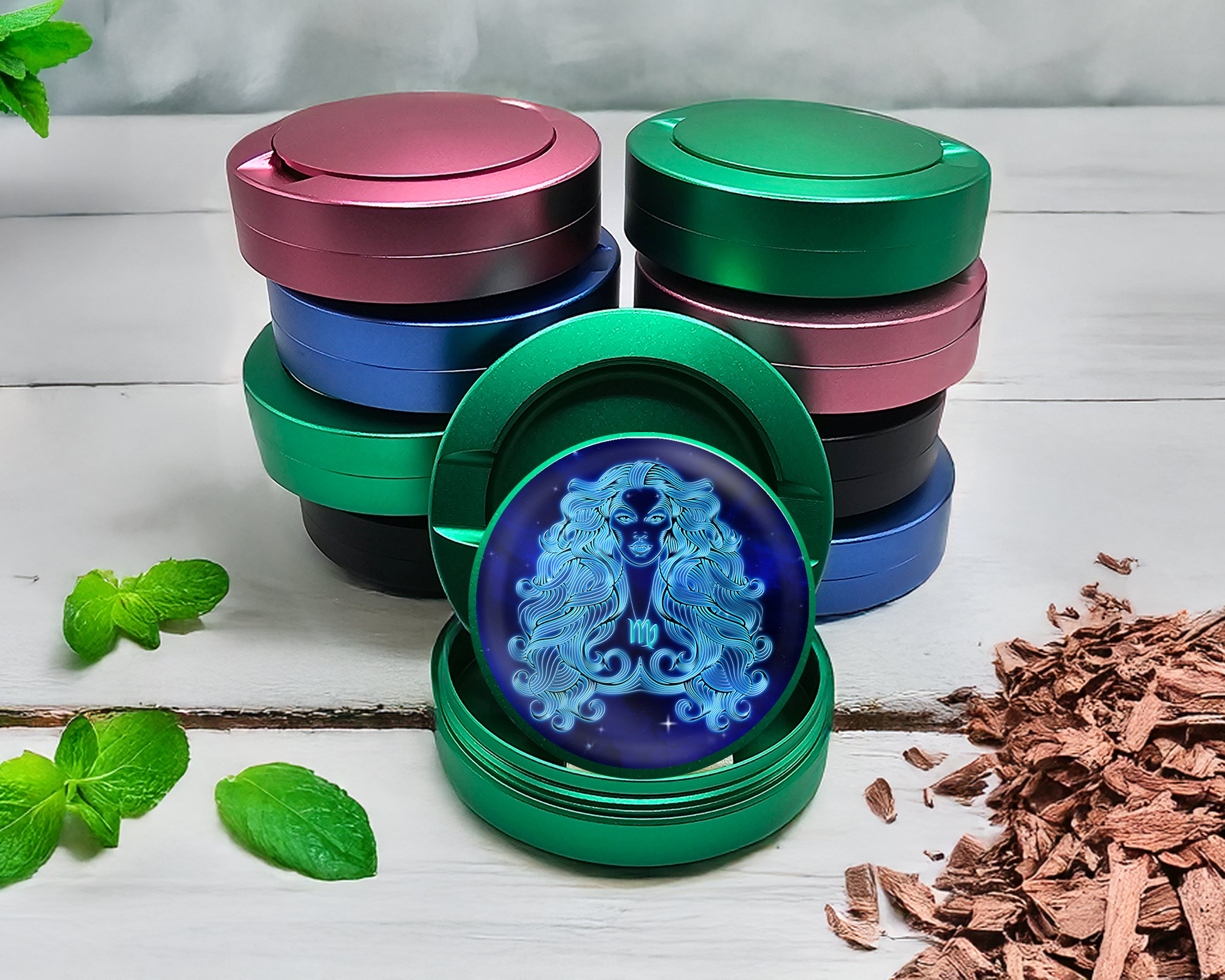 Green Virgo Zodiac Sign Snus Storage Case