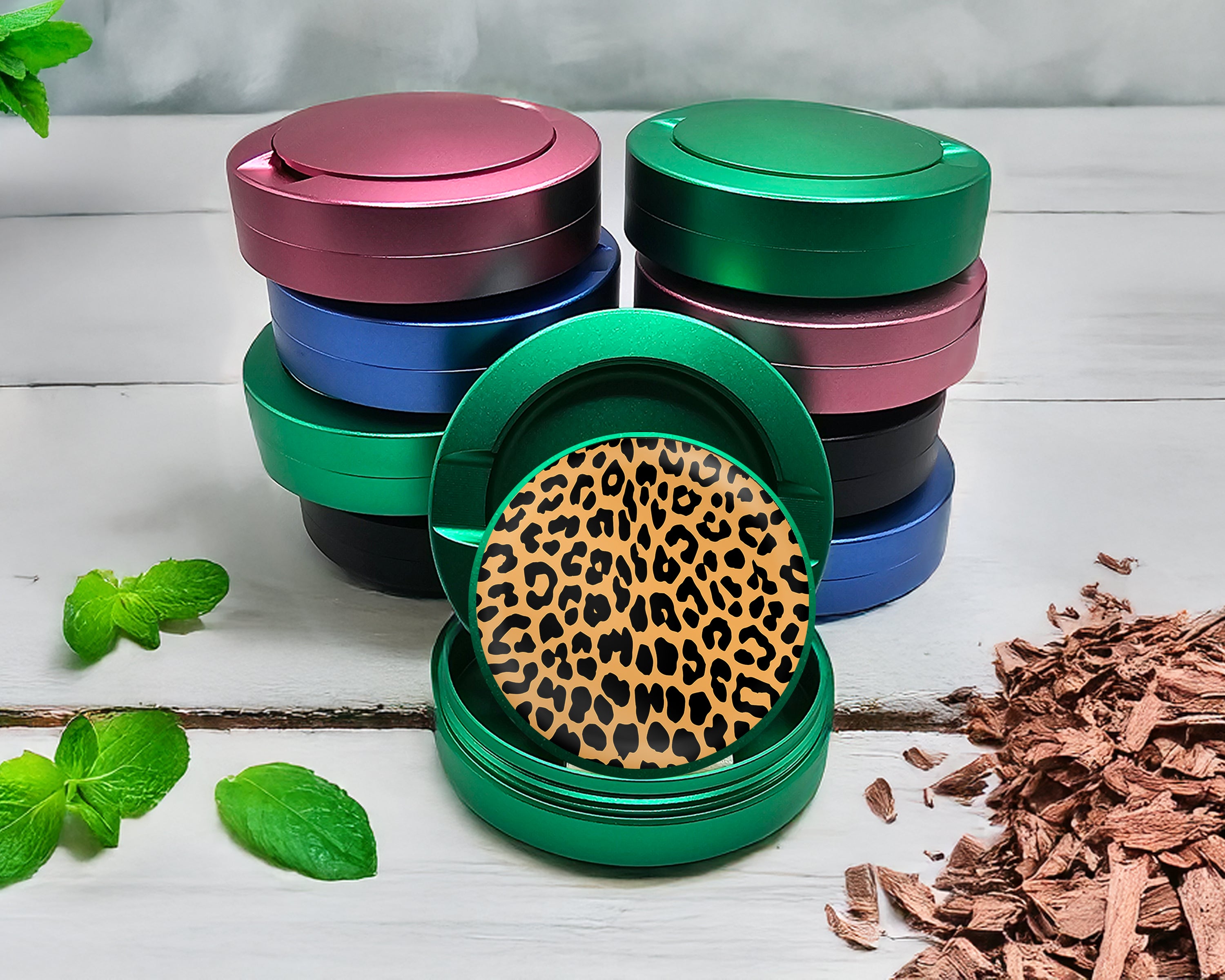 Green Leopard Print Snus Storage Case