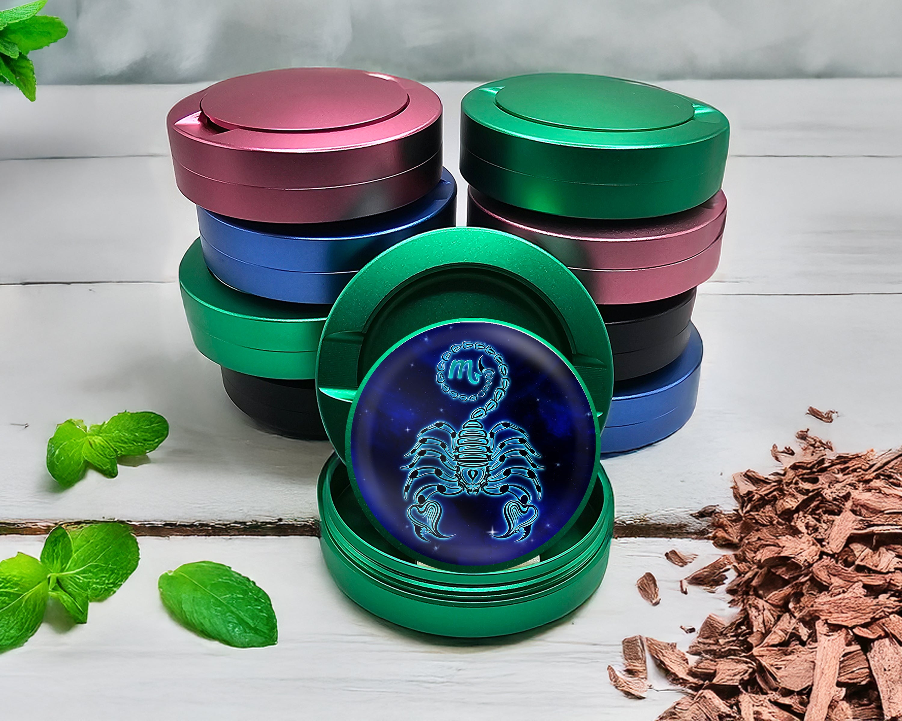 Green Scorpio Zodiac Astrology Snus Storage Case