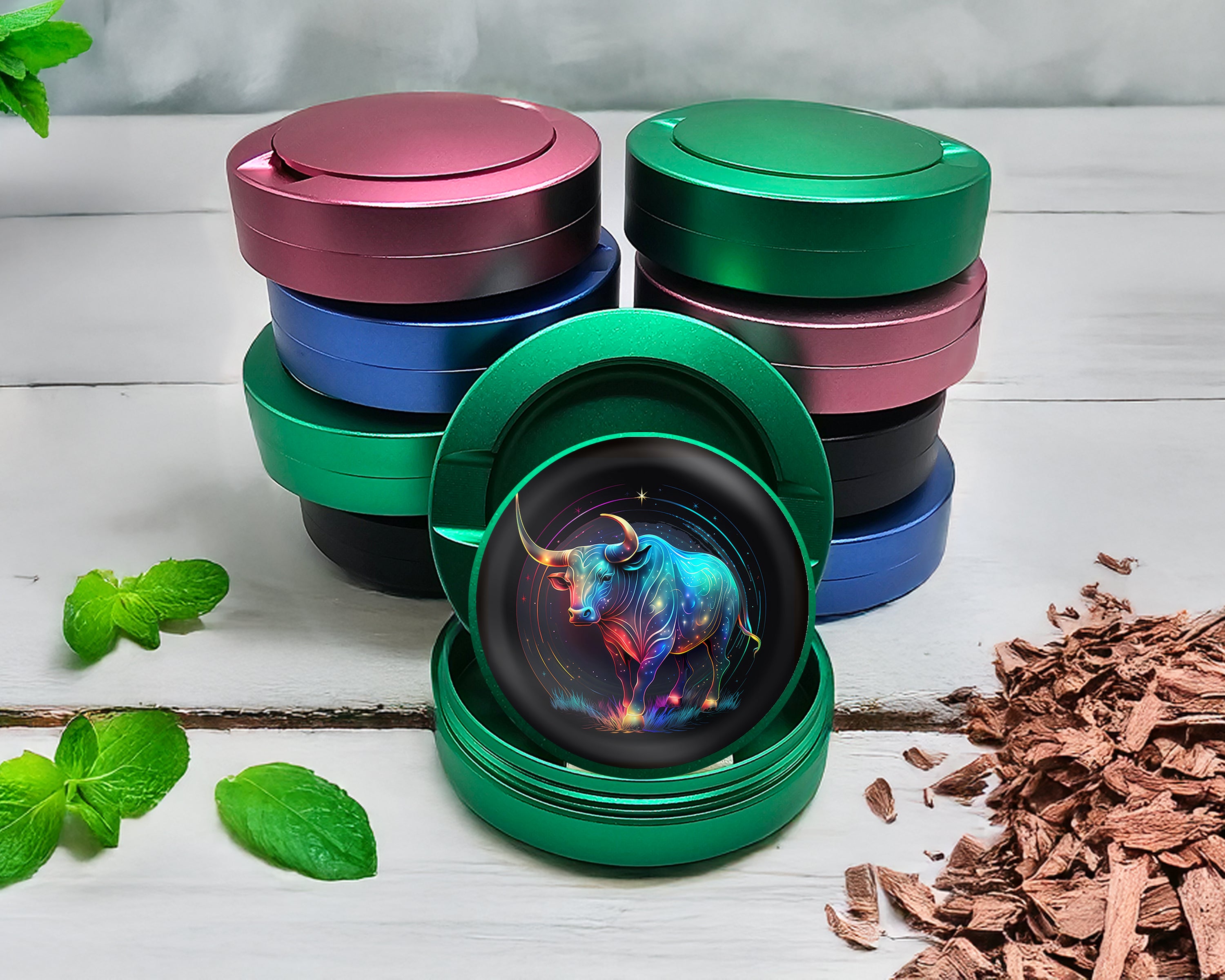 Green Taurus Zodiac Astrology Snus Storage Case