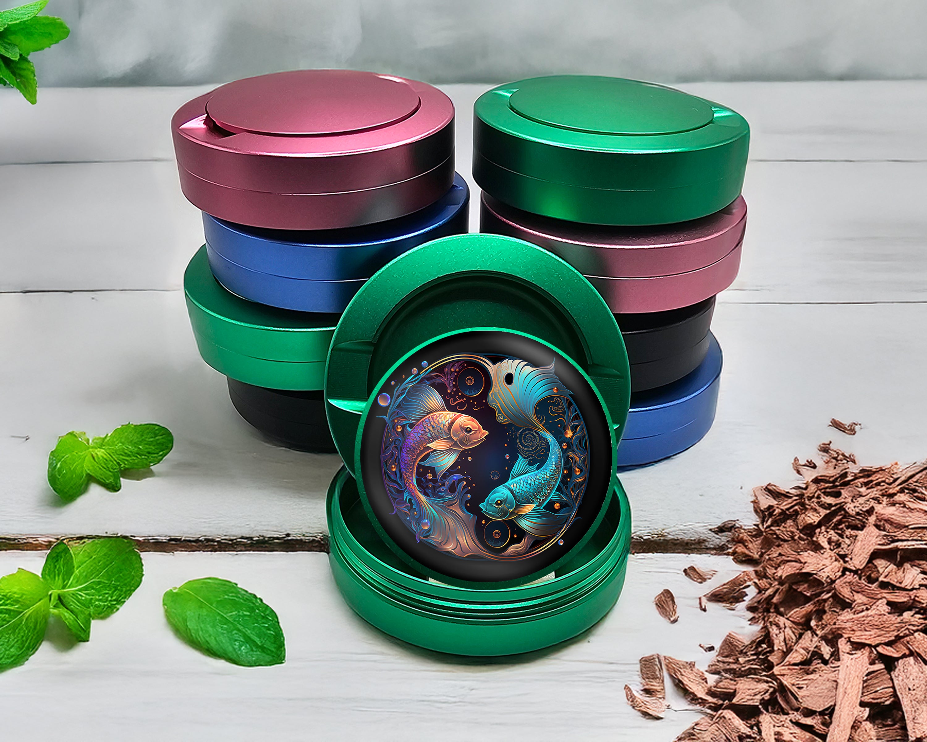 Green Pisces Zodiac Sign Fish Symbol Snus Storage Case