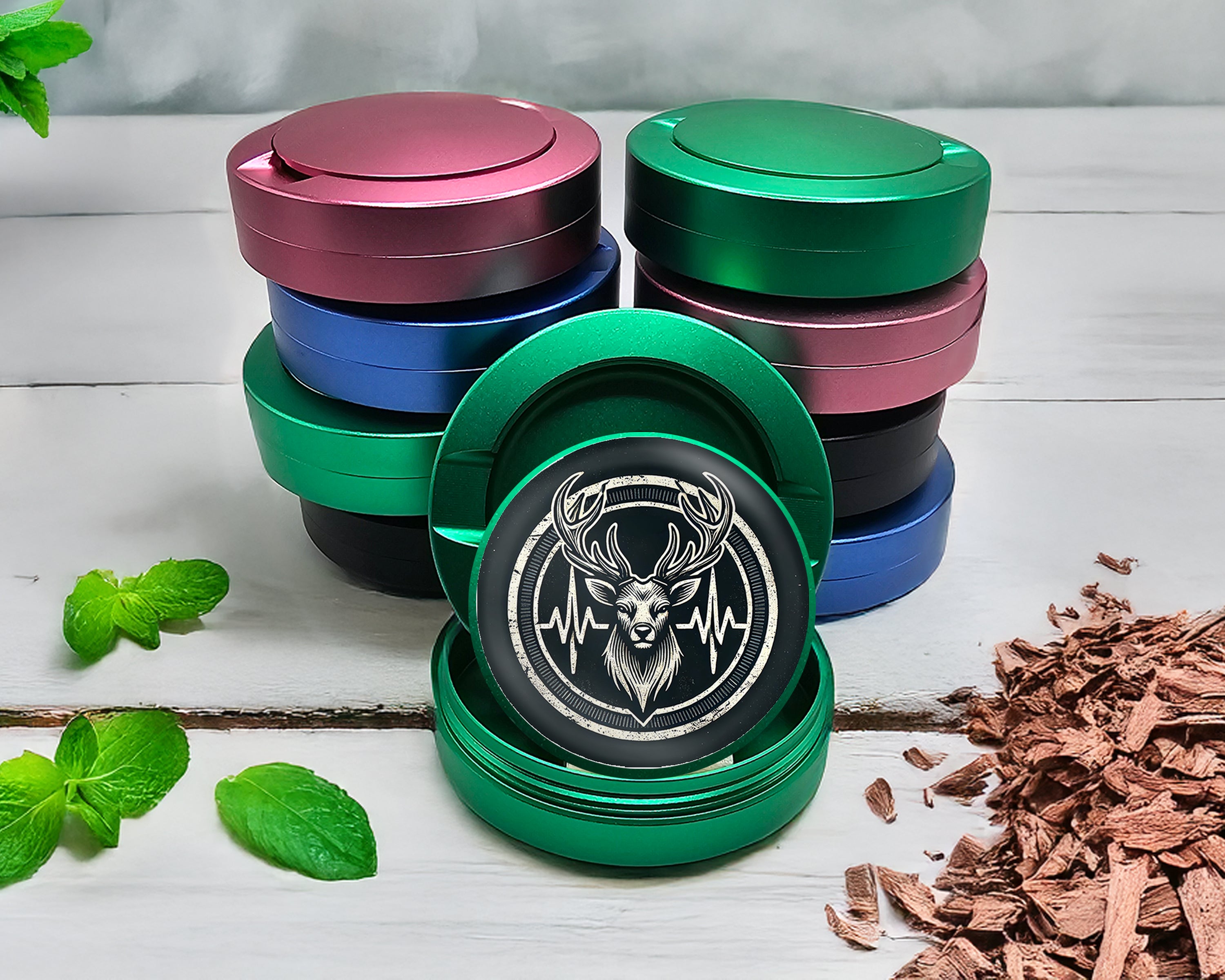Green Deer Hunting Heartbeat Snus Storage Case