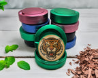 Green Vintage Fierce Tiger Head Traditional Tattoo Design Snus Storage Case