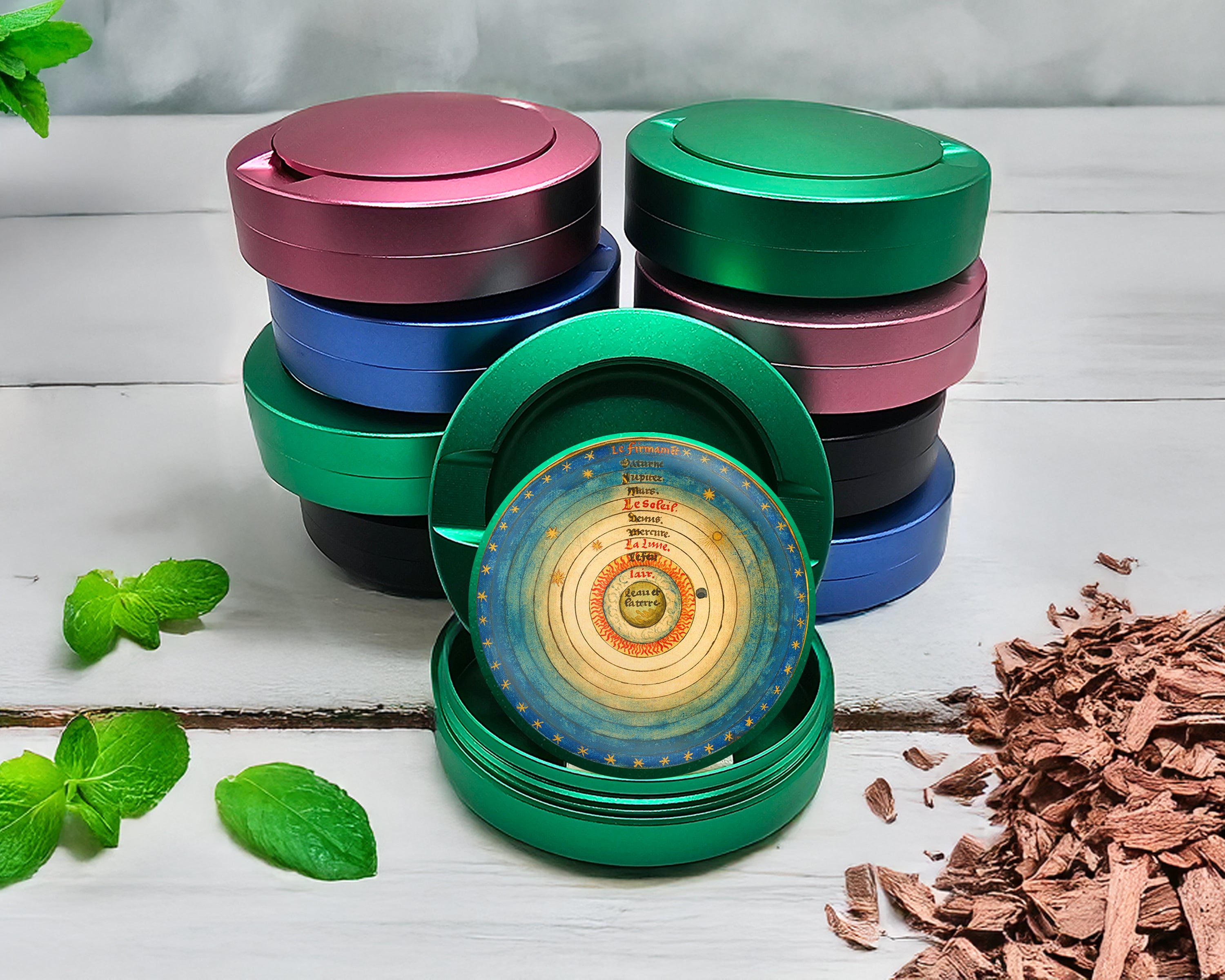 Green Geocentric Earth-Centered Cosmos Snus Storage Case
