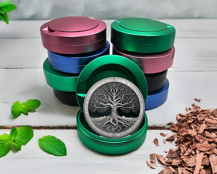Green Norse Yggdrasil Tree Of Life Snus Storage Case