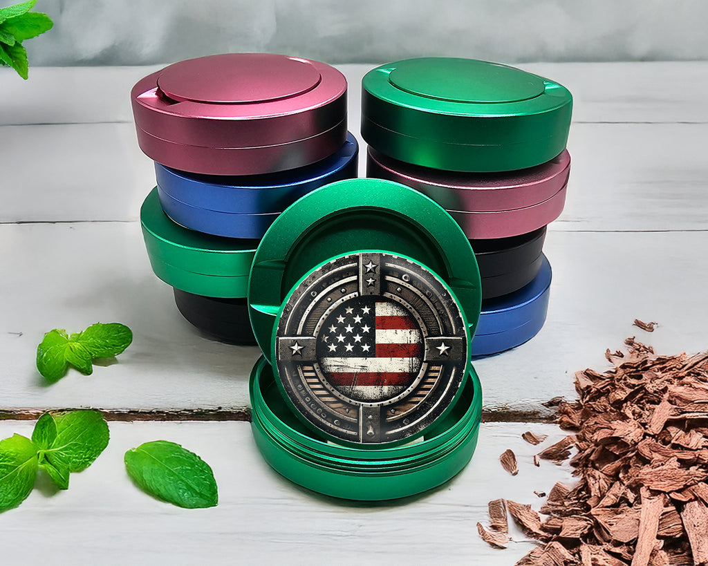 Green American Flag Snus Storage Case