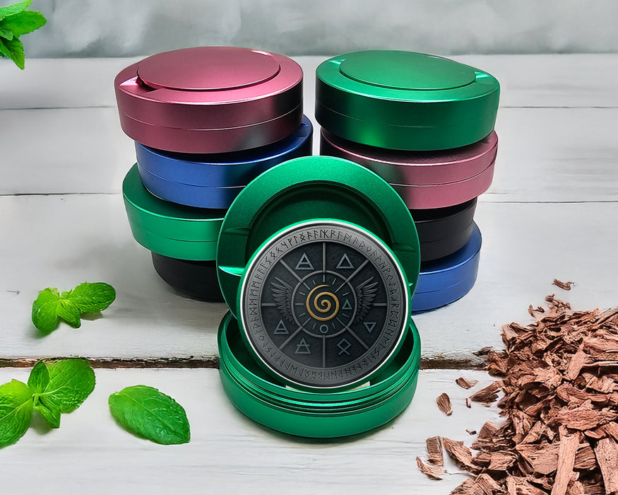 Green Elemental Spiral Wing Sigil Snus Storage Case