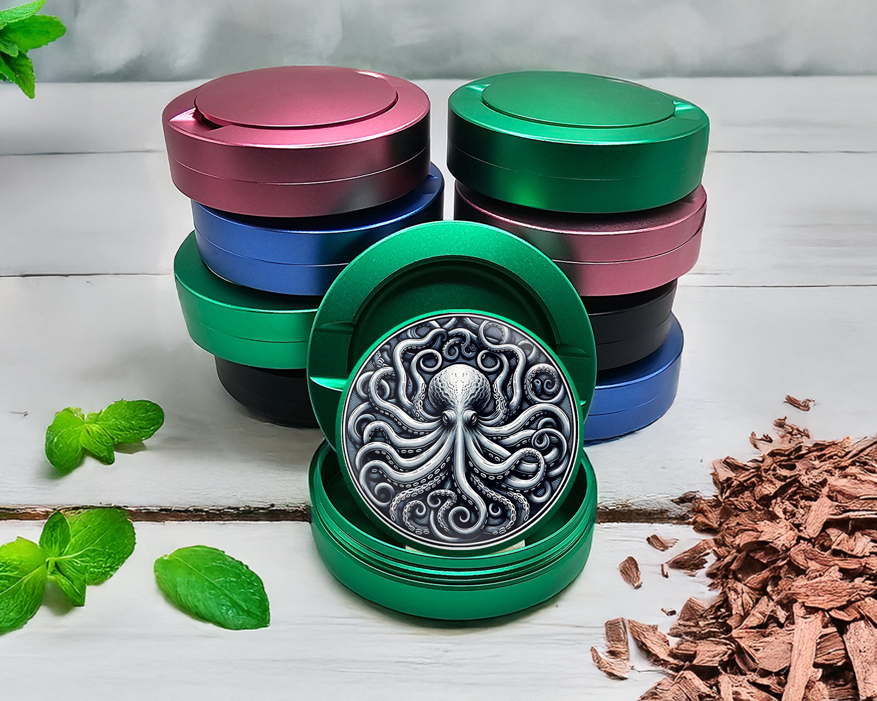 Green Kraken Octopus Snus Storage Case
