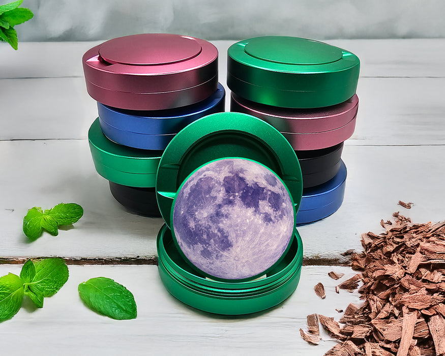 Green Purple Full Moon Aesthetic Celestial Art Snus Storage Case