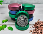 Green Viking Warrior Axe and Runes Snus Storage Case