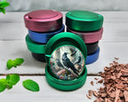 Green Psychedelic Ravens Goblincore Snus Storage Case