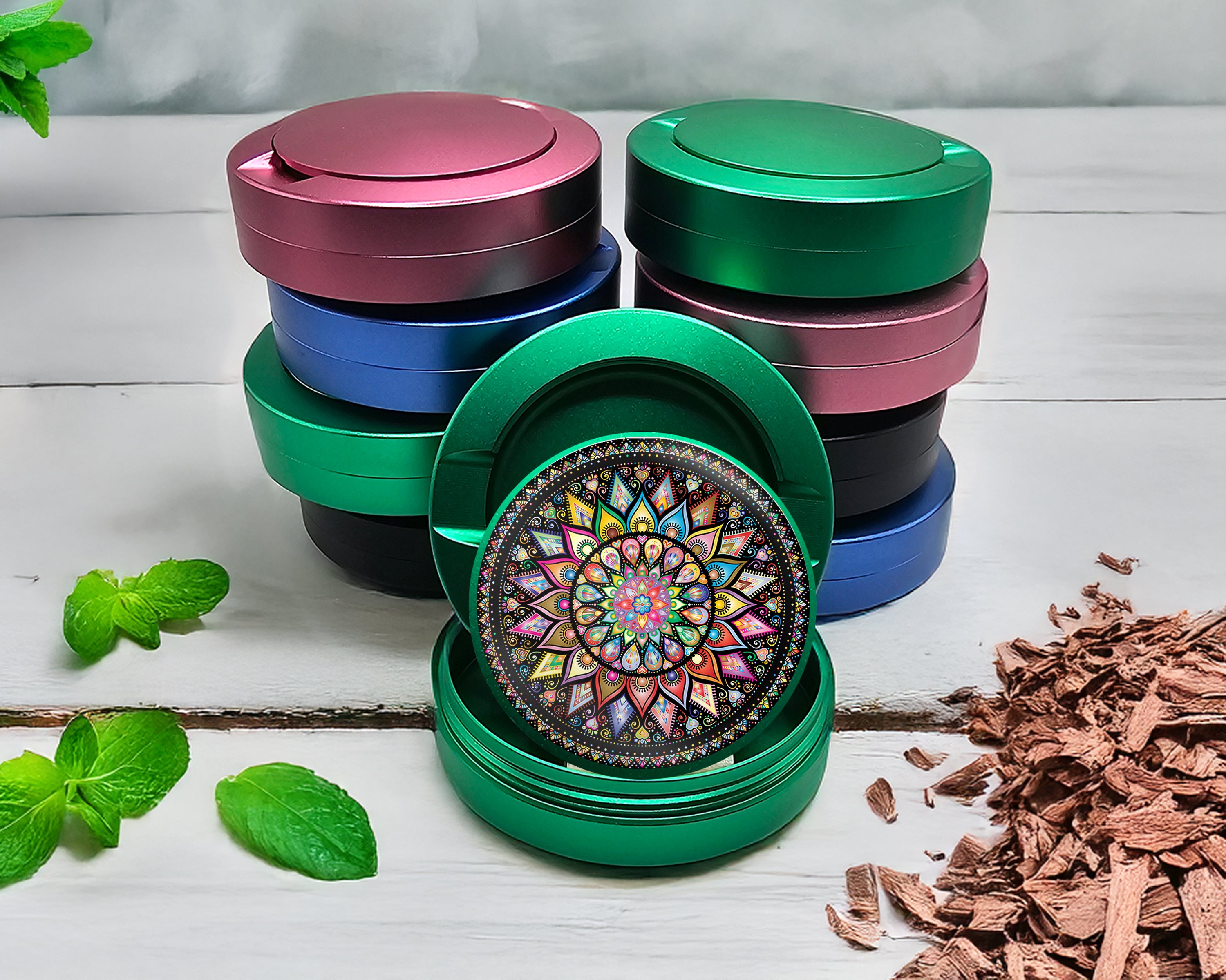 Green Mandala Trippy  Snus Storage Case