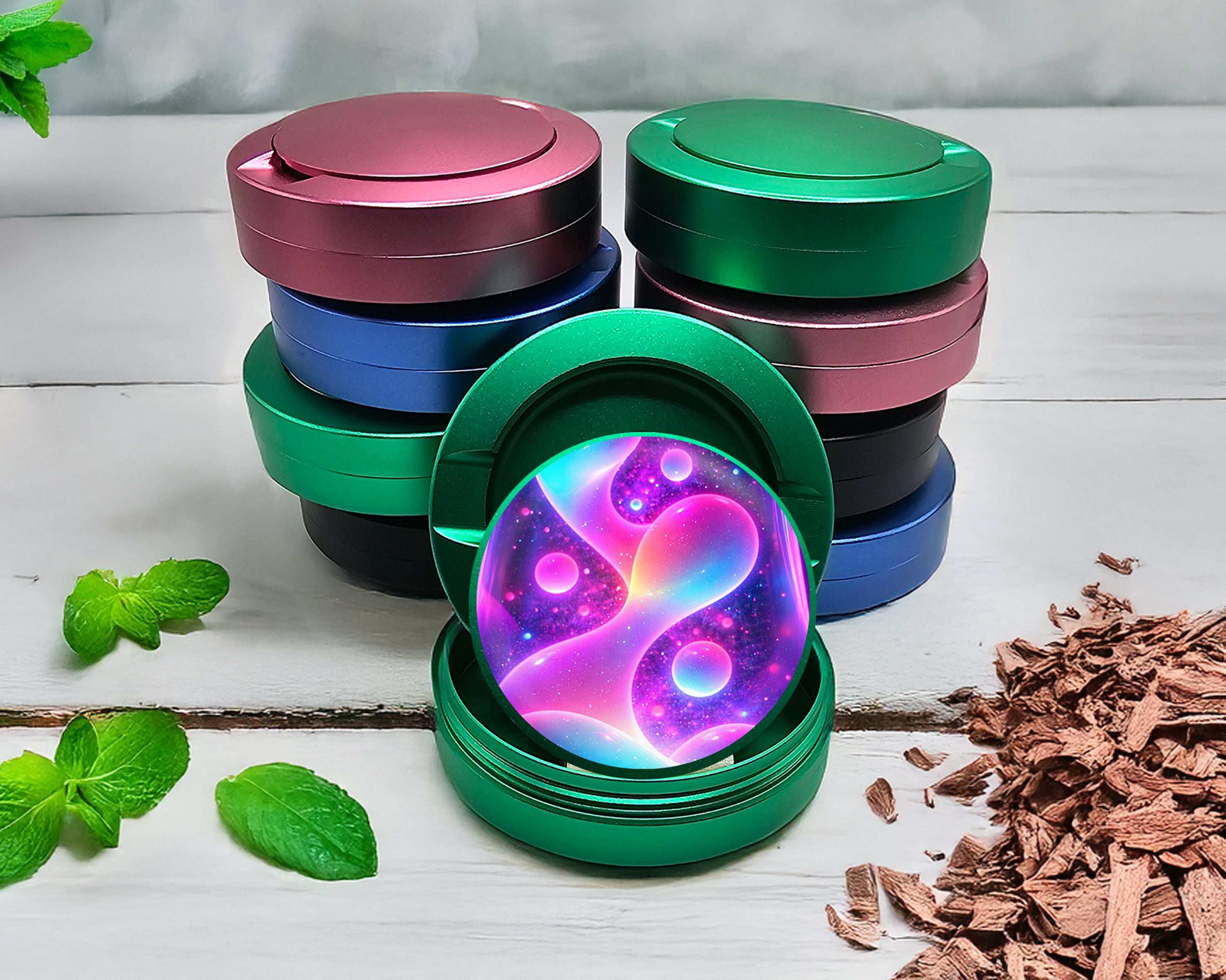 Green Glowing Lava Lamp Trippy Snus Storage Case