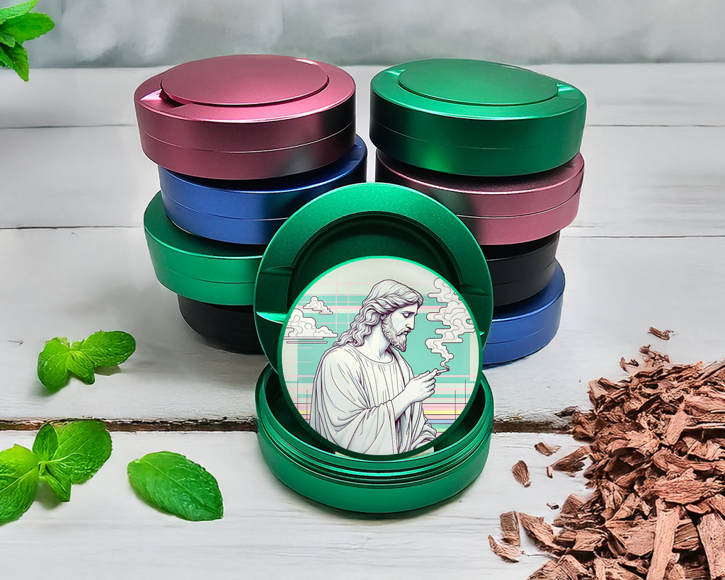 Green Jesus With Cig Vaporwave Snus Storage Case