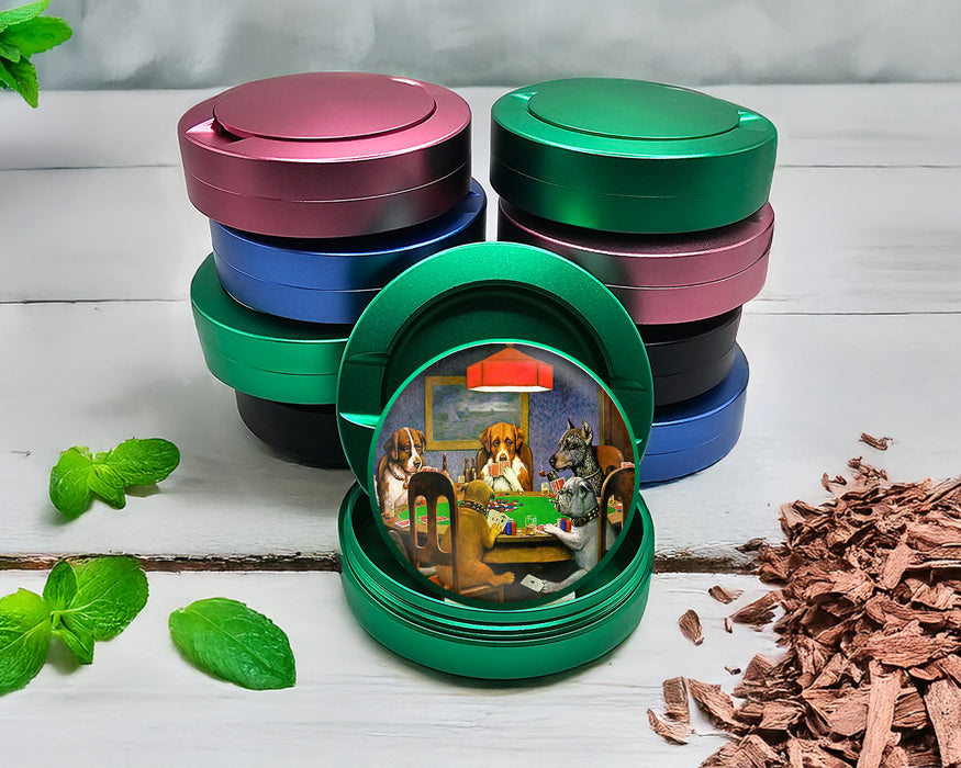 Green A Friend In Need, Dogs Playing Poker, by Cassius Marcellus Coolidge, Famous Artwork Snus Storage Case