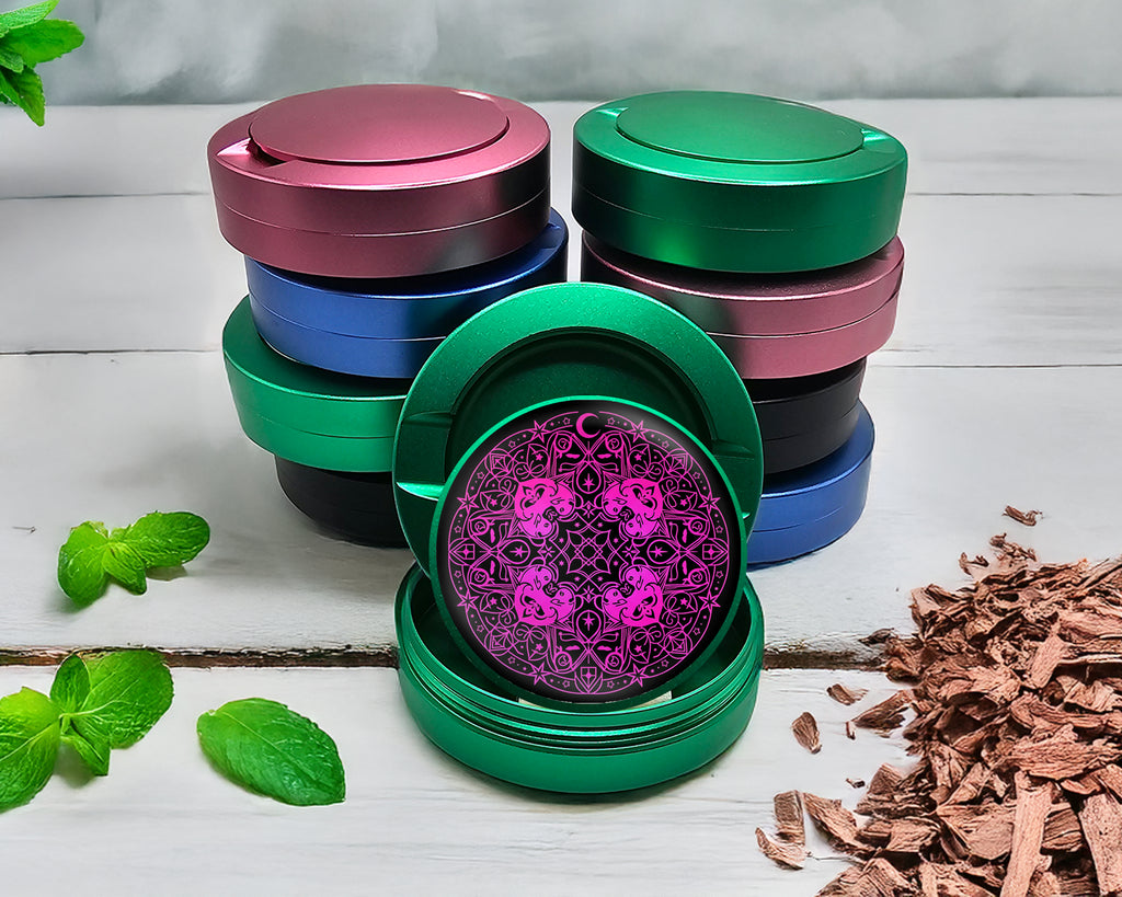 Green Witchy Cosmic Sigil Mandala Snus Storage Case