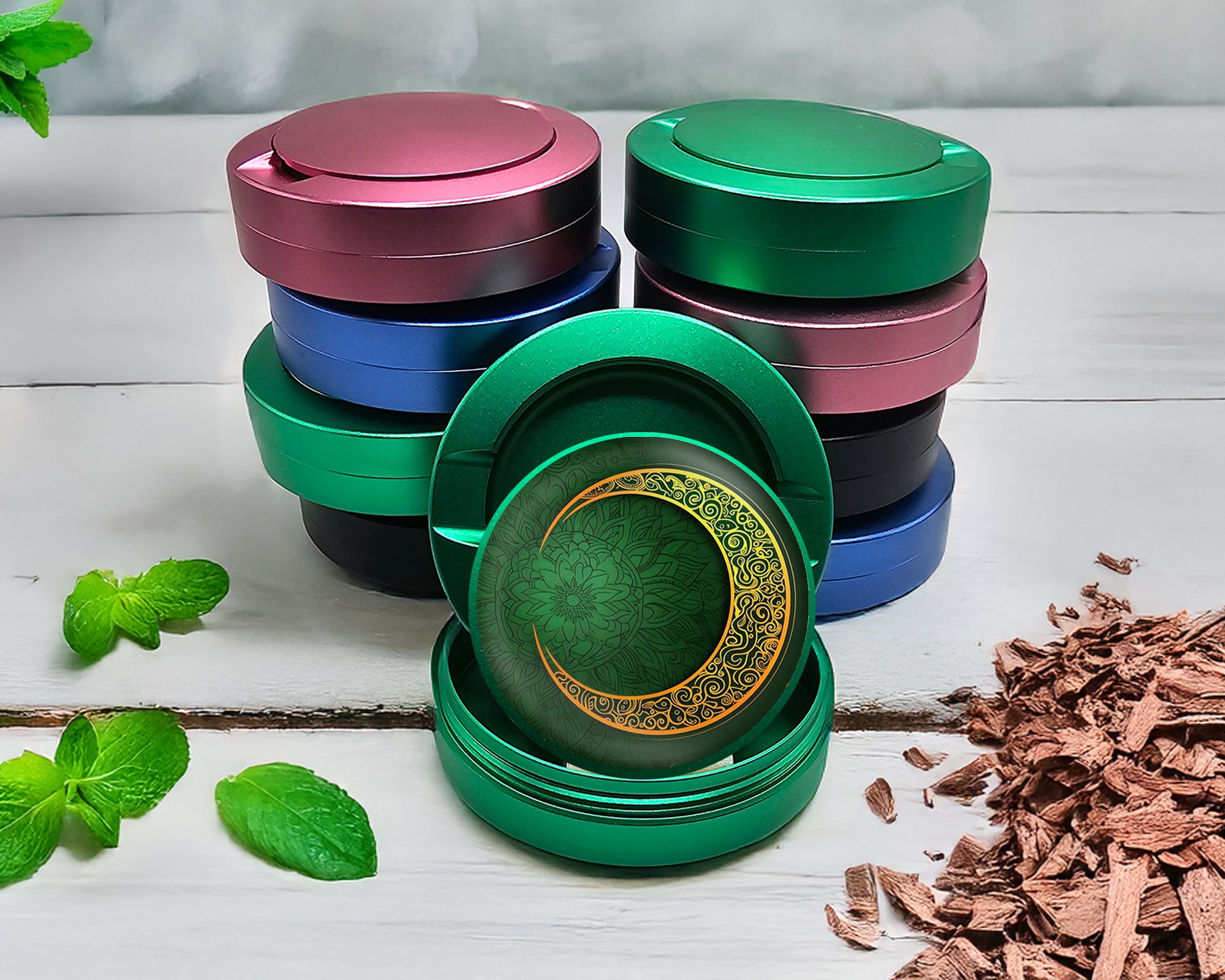 Green Eid Mubarak Crescent Moon With Stars Snus Storage Case