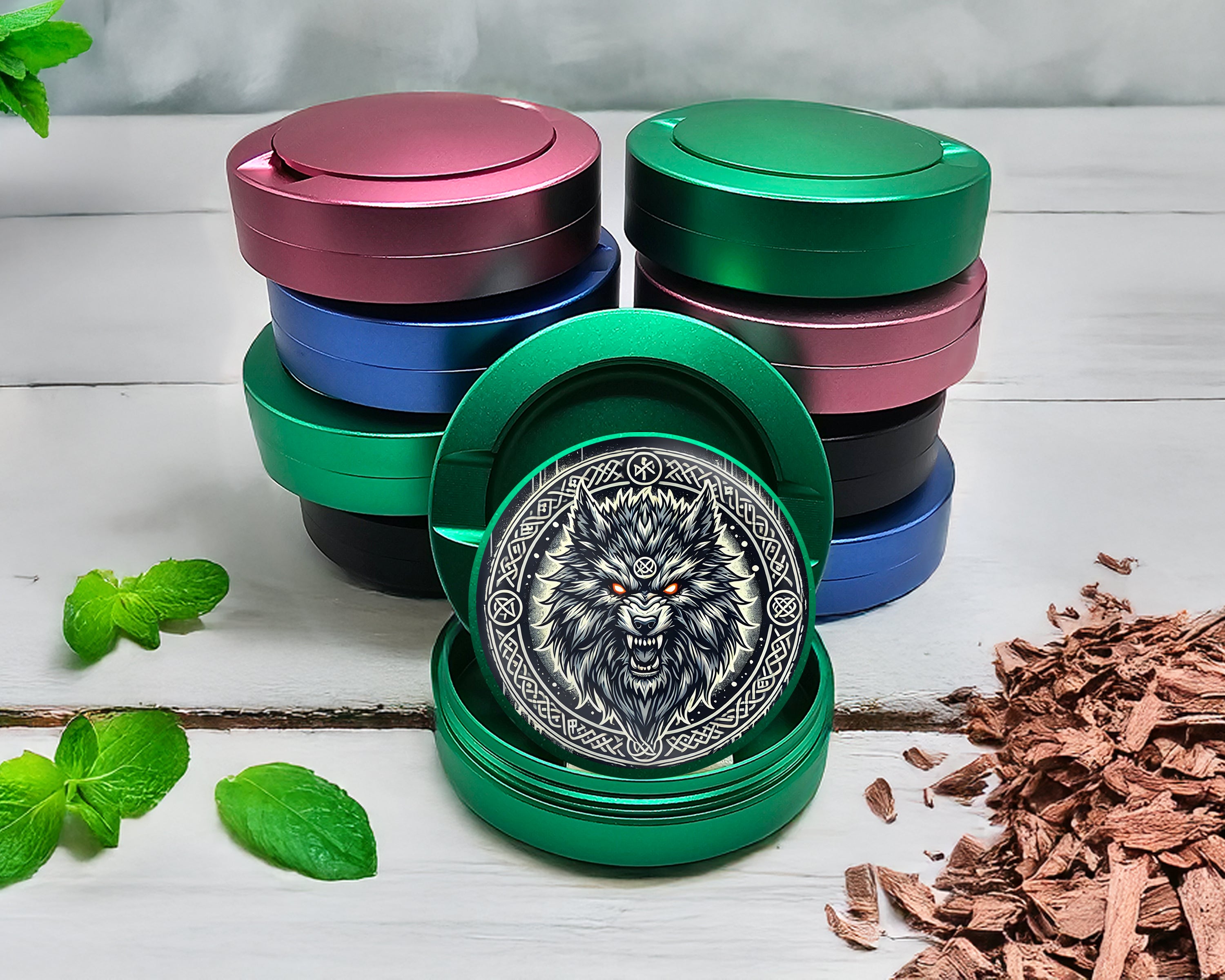 Green Giant Norse Wolf Fenrir Snus Storage Case