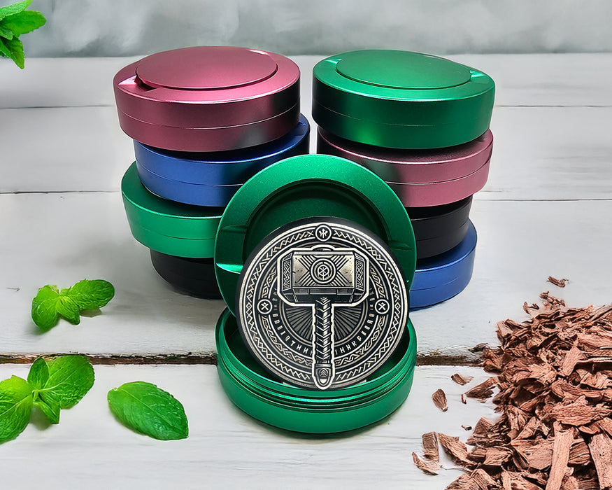 Green Thor's Hammer Mjolnir Snus Storage Case
