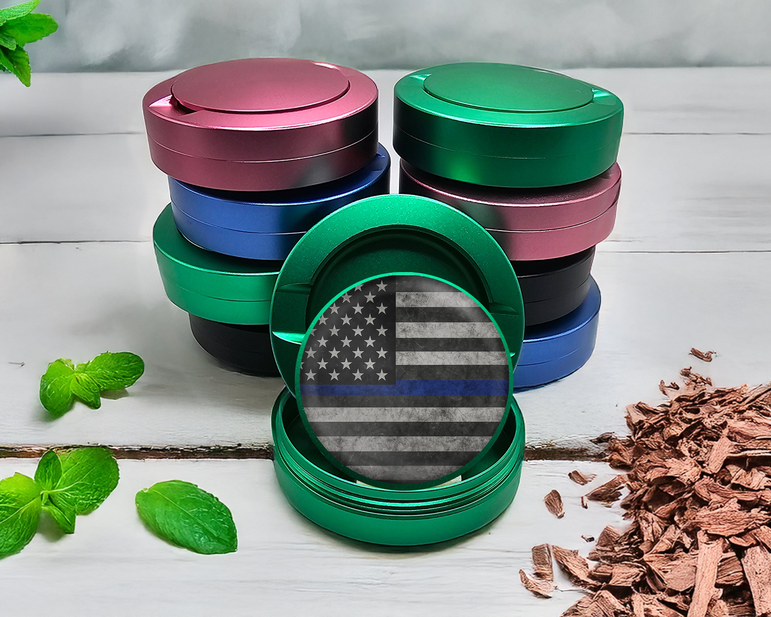 Green Flag Thin Blue Line Snus Storage Case
