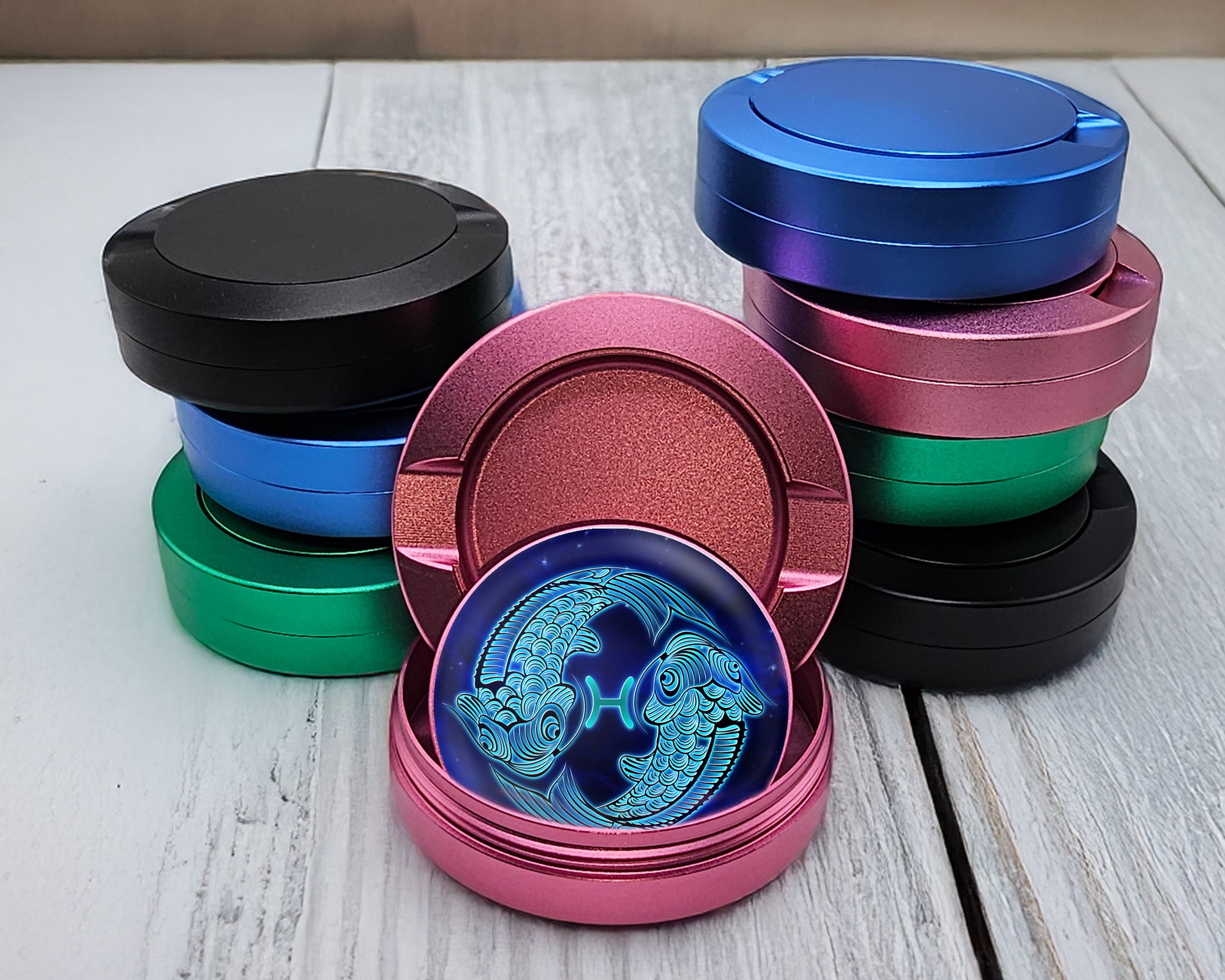 Pisces Zodiac Sign Astrology Snus Storage Case Pink