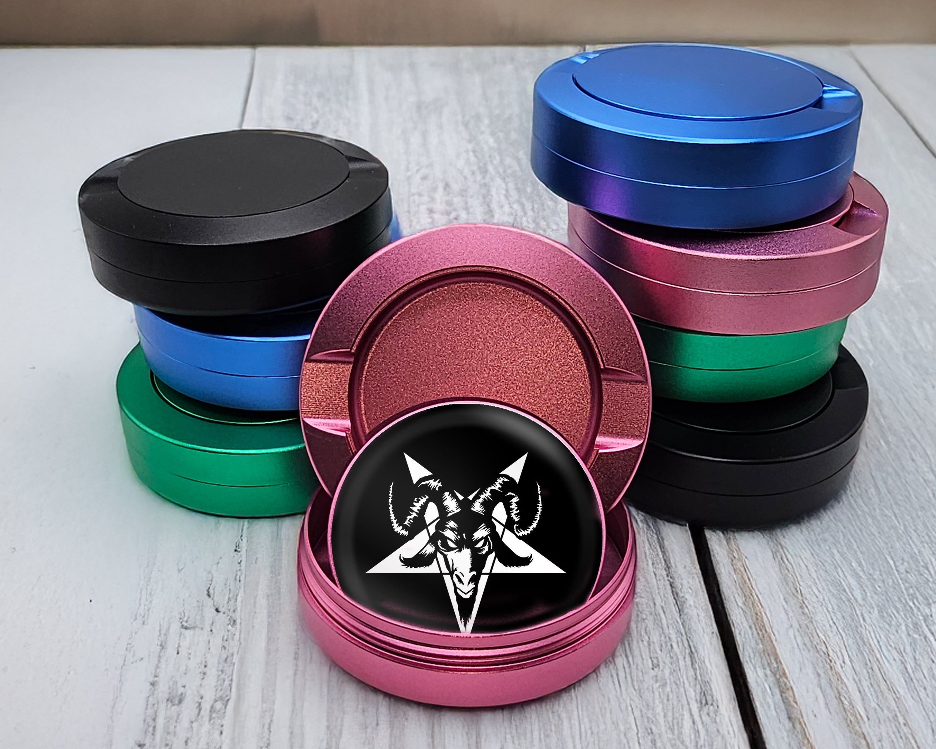 Goat Skull Satanic Snus Storage Case Pink