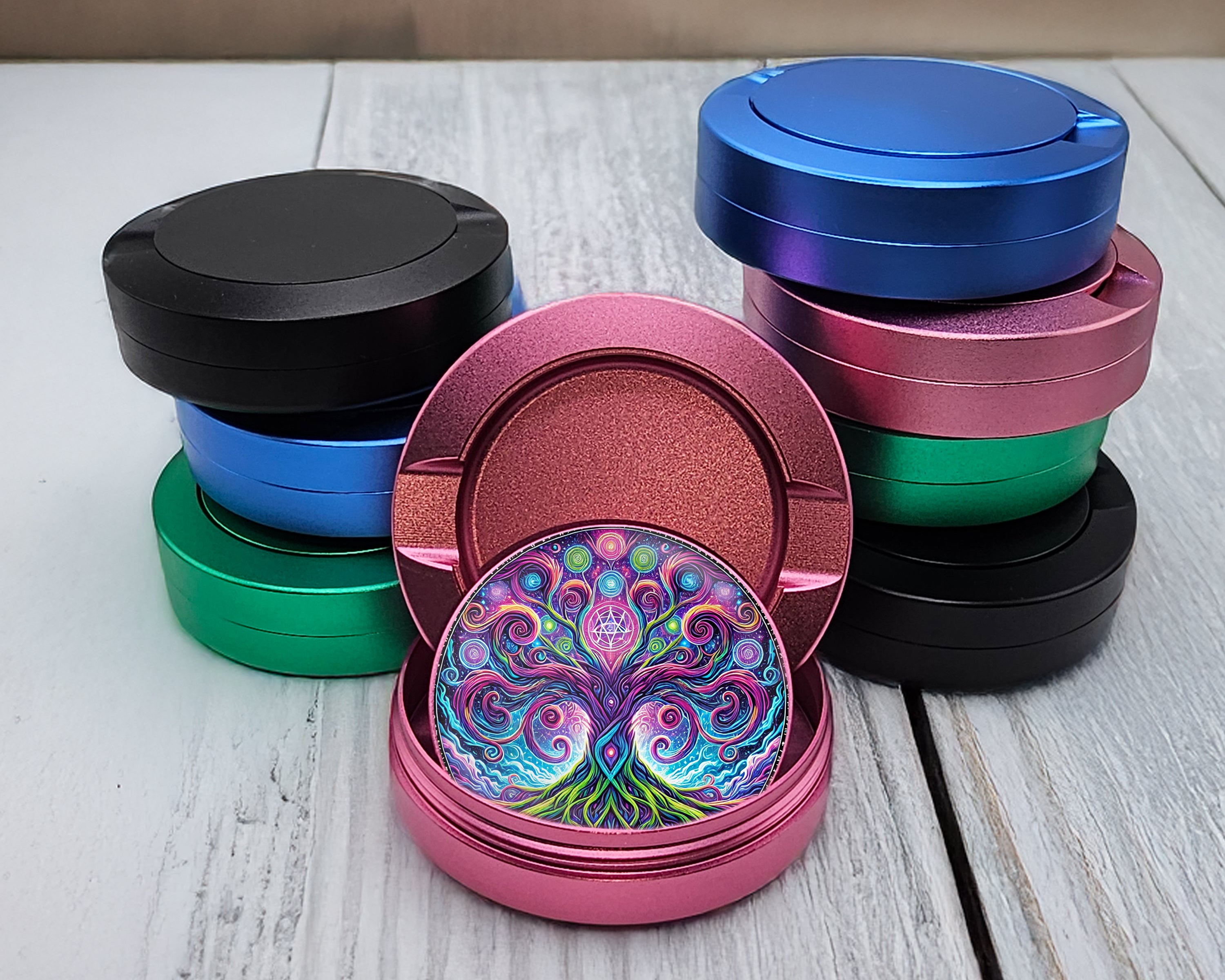 Psychedelic Yggdrasil, Old Norse Tree Of Life Snus Storage Case Pink
