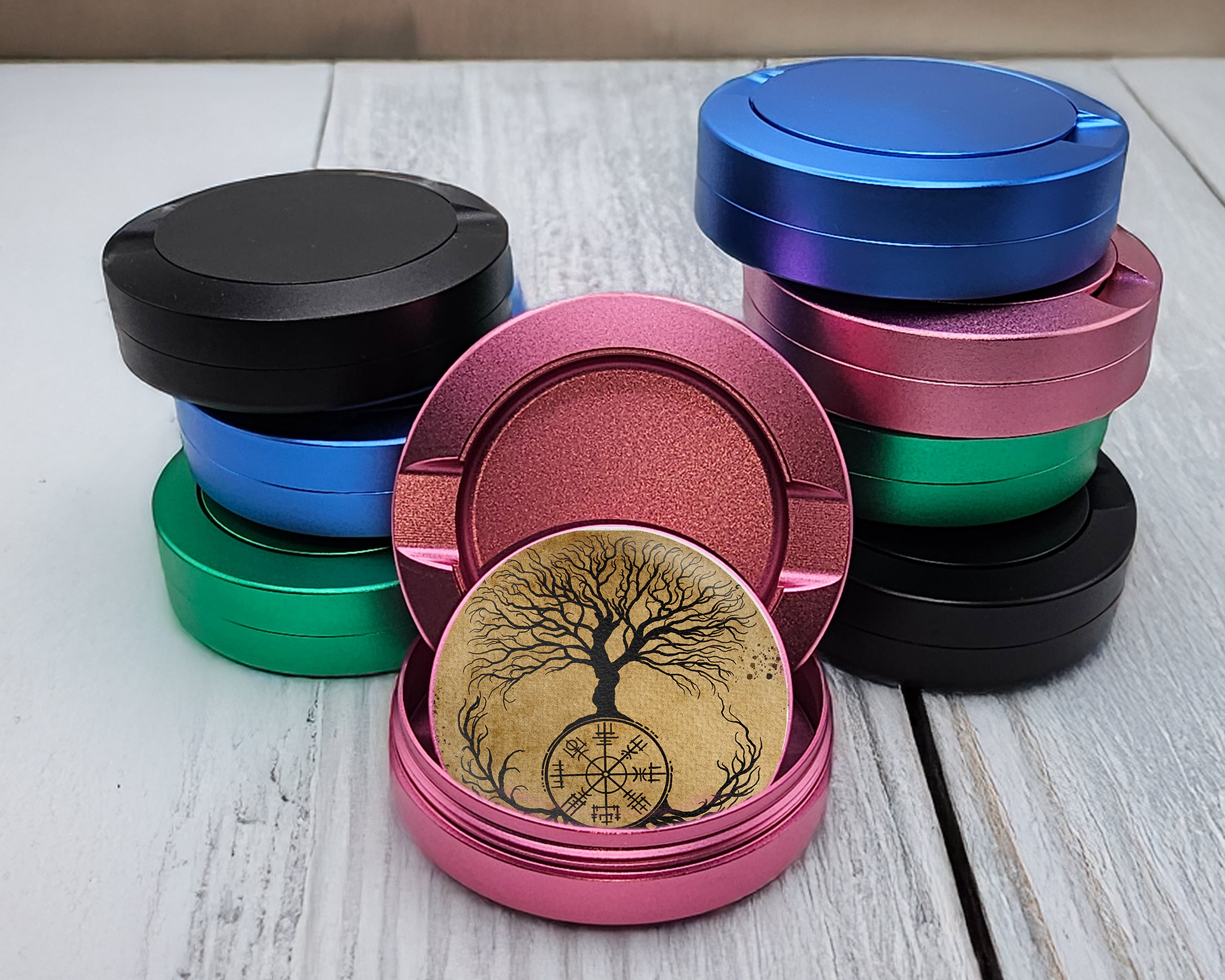 Viking Grinder Tree of Life Snus Storage Case Pink