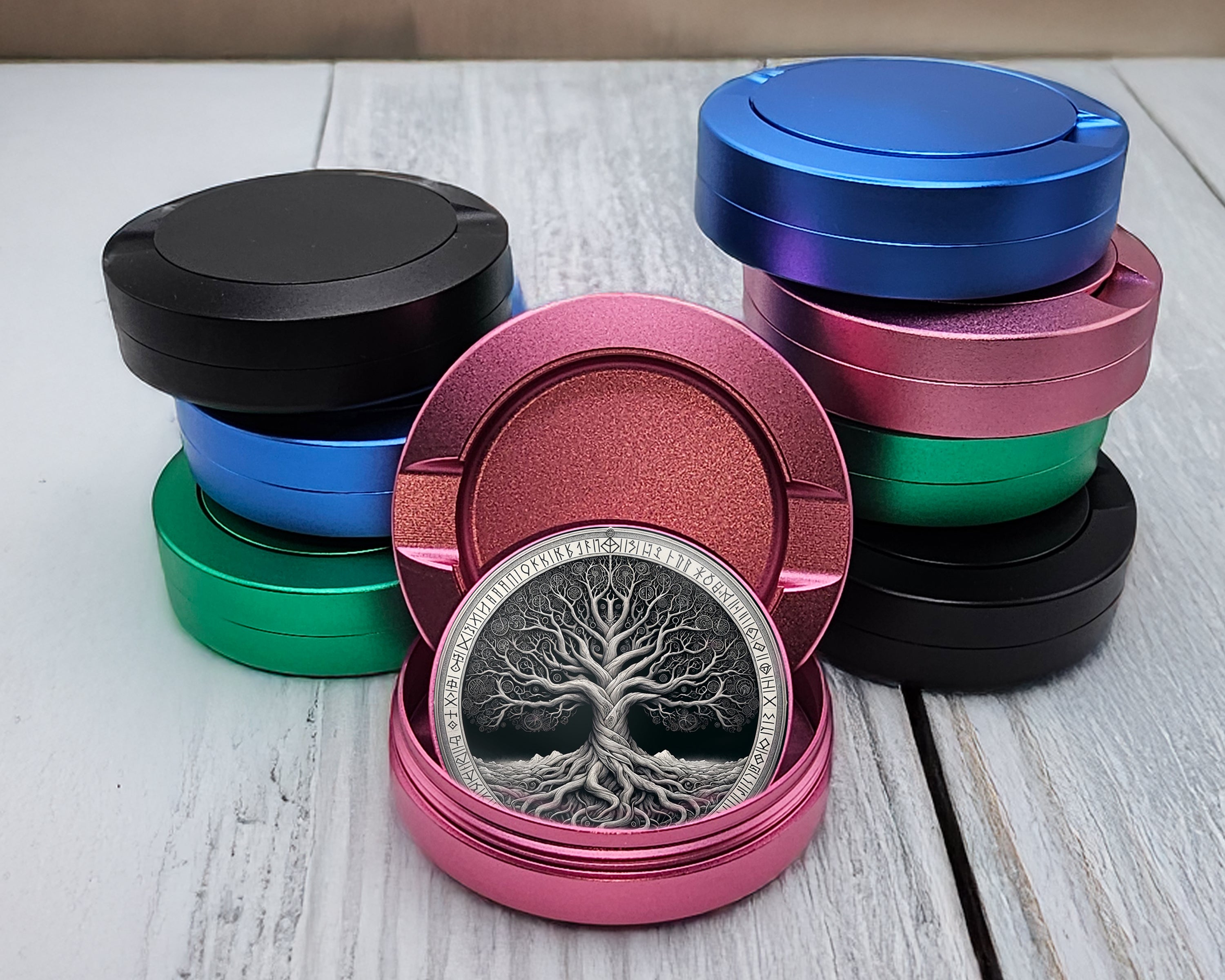 Norse Yggdrasil Tree Of Life Snus Storage Case Pink