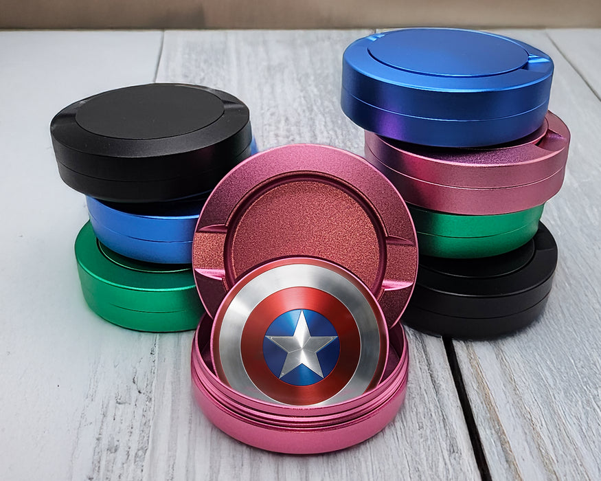 Captain Shield Superhero Comic Art Emblem Snus Storage Case Pink