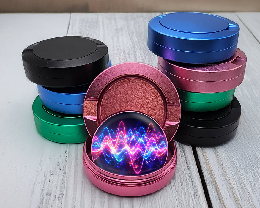 Neon Soundwave Vibes Audio Frequency Art Snus Storage Case Pink
