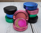 Girly Pink Crescent Moon and Stars Snus Storage Case Pink