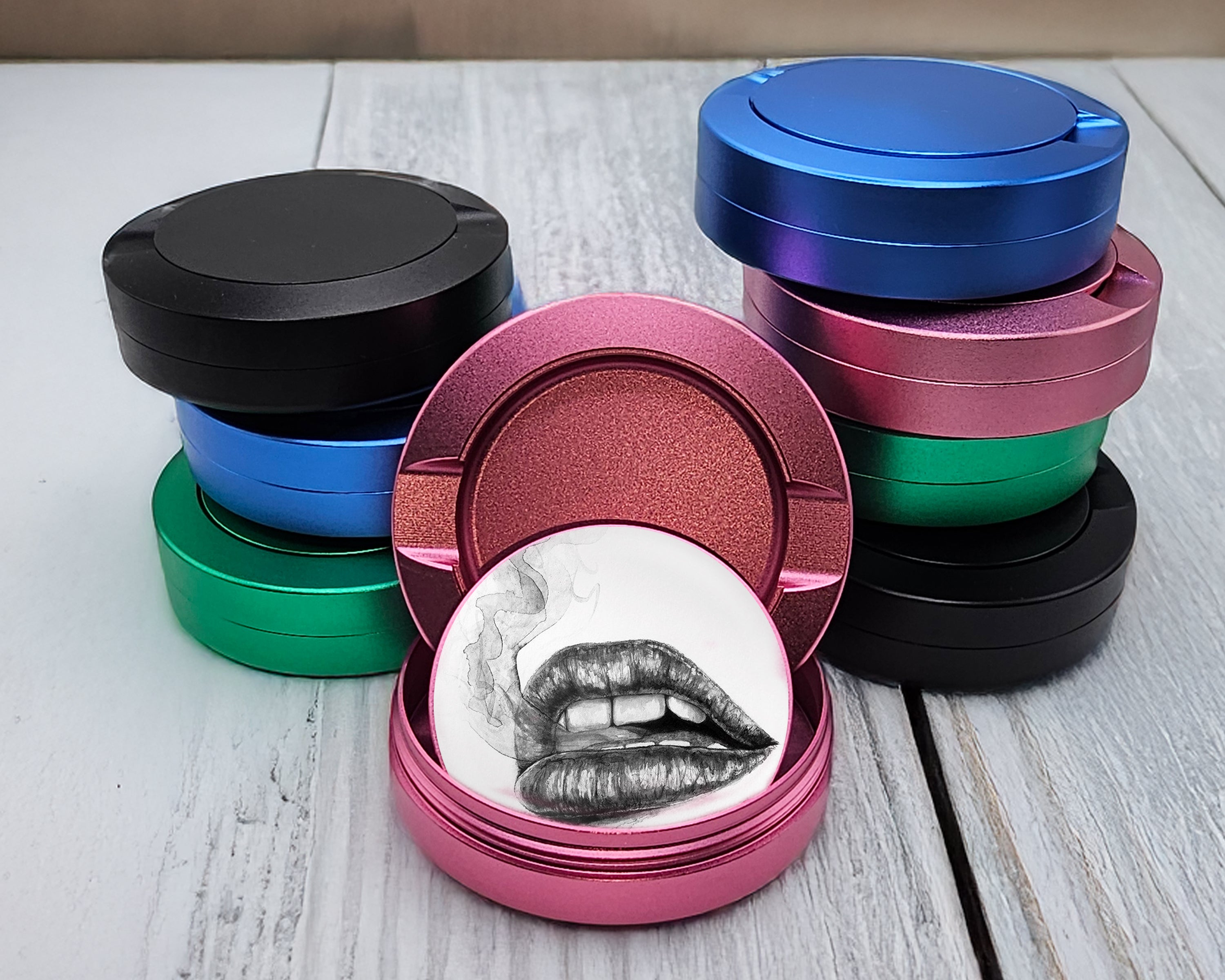 Lips Pencil Drawing Snus Storage Case Pink