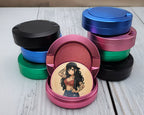 Anime Retro Pin-Up Girl with Long Hair and Tattoos Snus Storage Case Pink