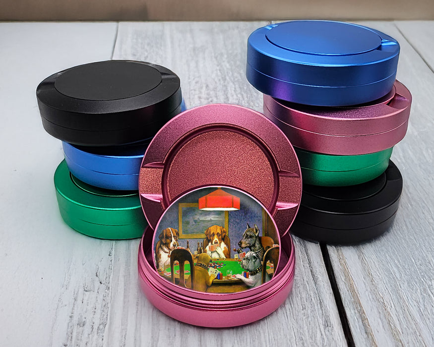 A Friend In Need, Dogs Playing Poker, by Cassius Marcellus Coolidge, Famous Artwork Snus Storage Case Pink