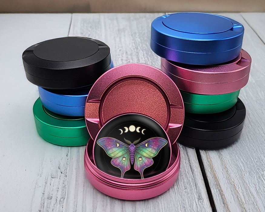 Lunar Phases Cosmic Moth Snus Storage Case Pink