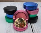 Classic Skull and Roses Flash Tattoo Design Snus Storage Case Pink
