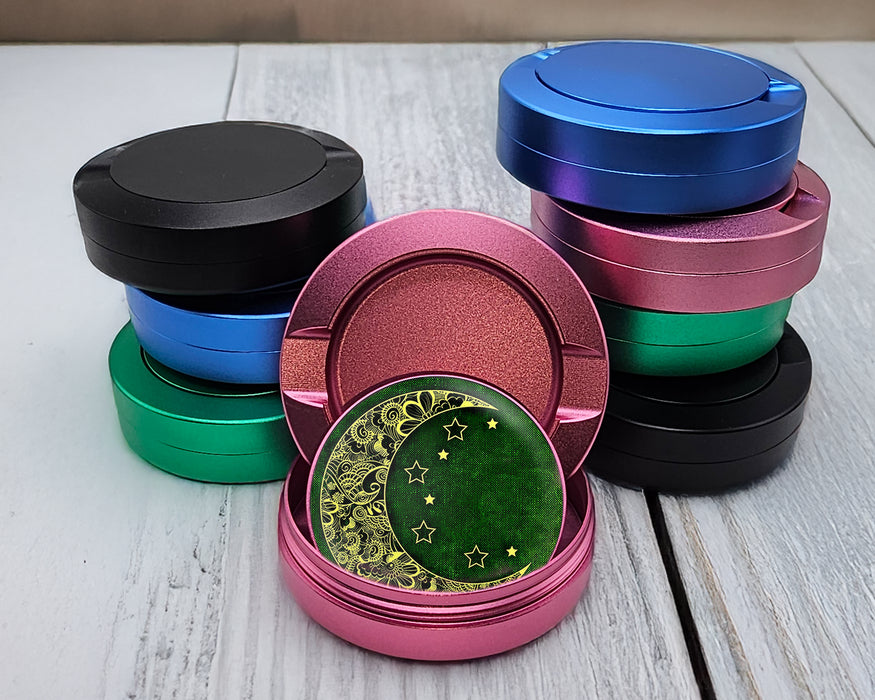 Crescent Moon and Stars Snus Storage Case Pink