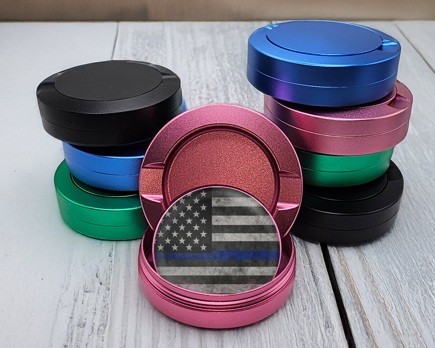 Flag Thin Blue Line Snus Storage Case Pink
