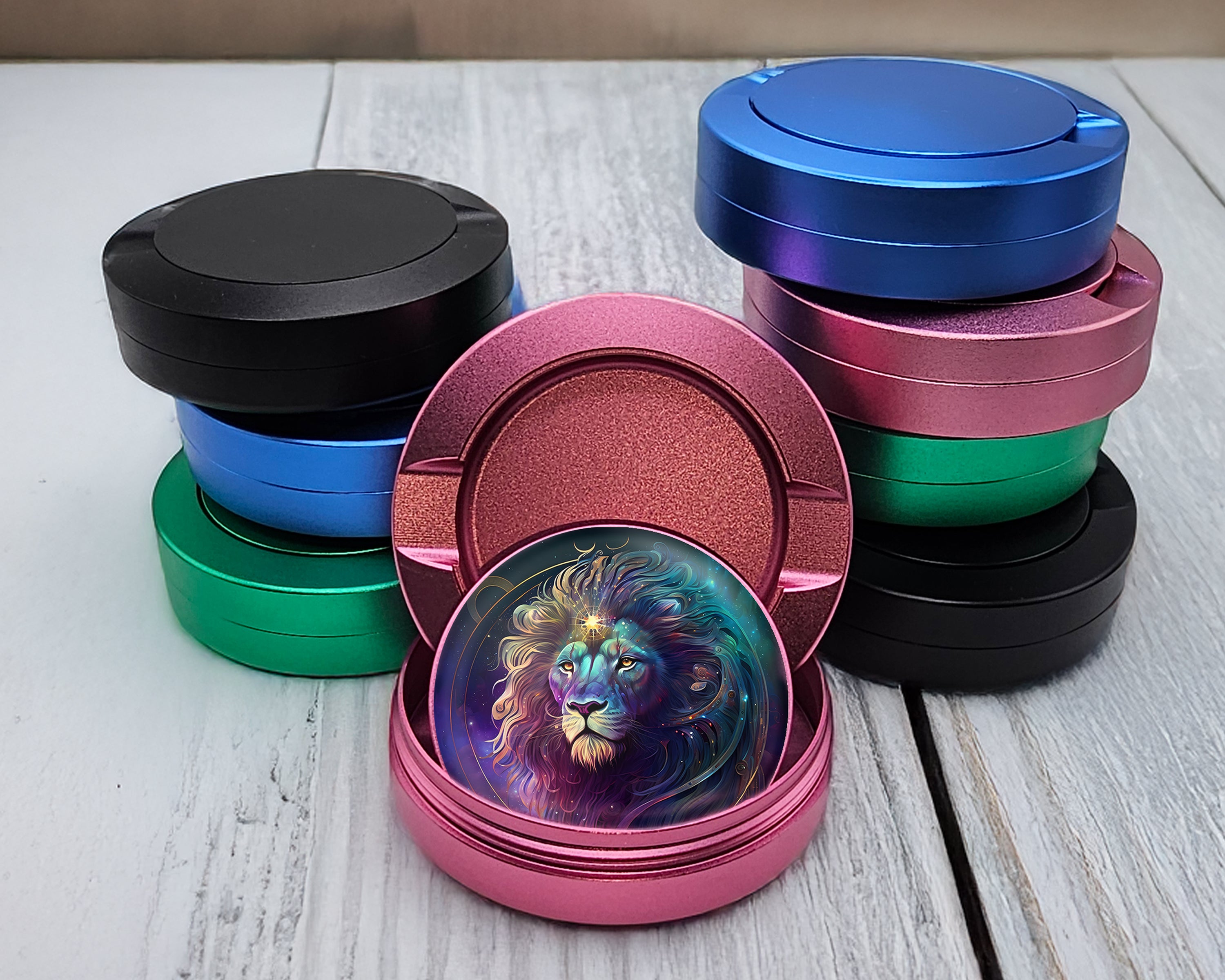 Lion Leo Gift Astrology Snus Storage Case Pink