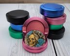 Gothic Skull with Roses and Chains Tattoo Aesthetic Snus Storage Case Pink