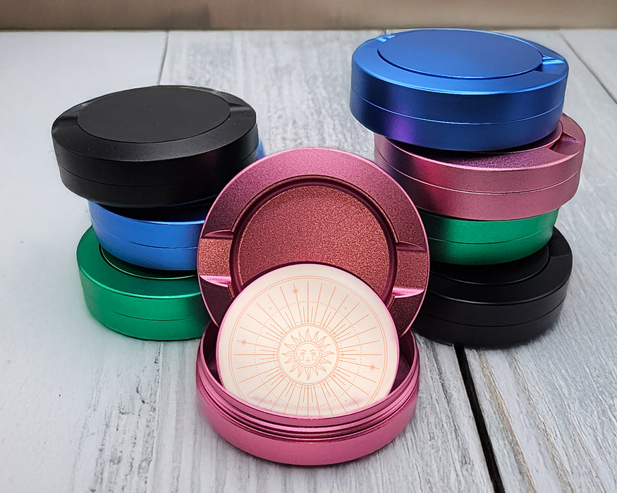 Boho Celestial Sunburst Face Snus Storage Case Pink