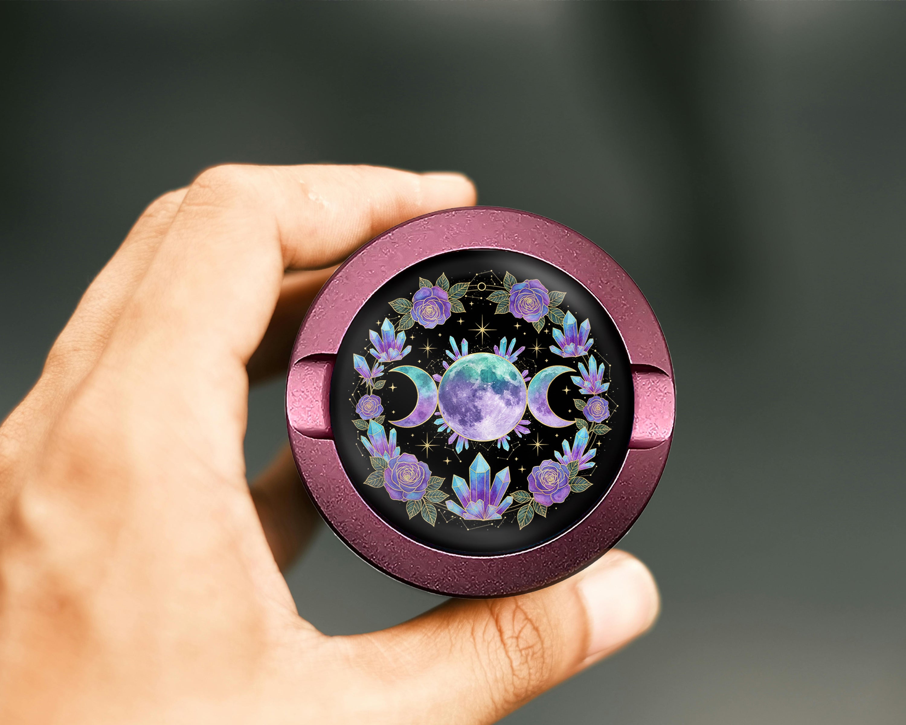 Crystal Moon Goddess Mandala Snus Storage Case Pink