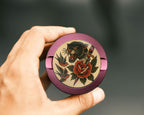 Classic Skull and Roses Flash Tattoo Design Snus Storage Case Pink
