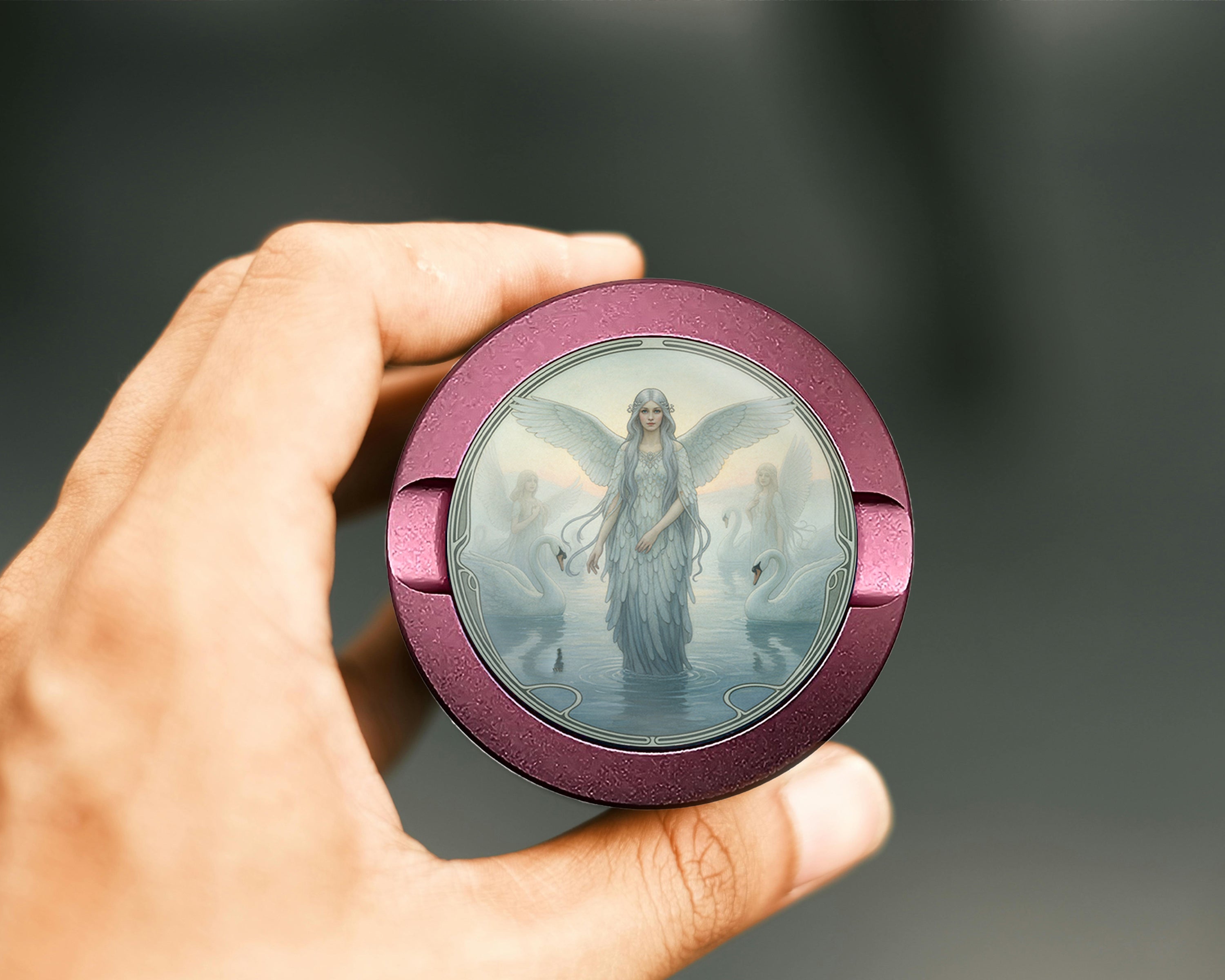 Art Nouveau Swan Angelic Vision Snus Storage Case Pink