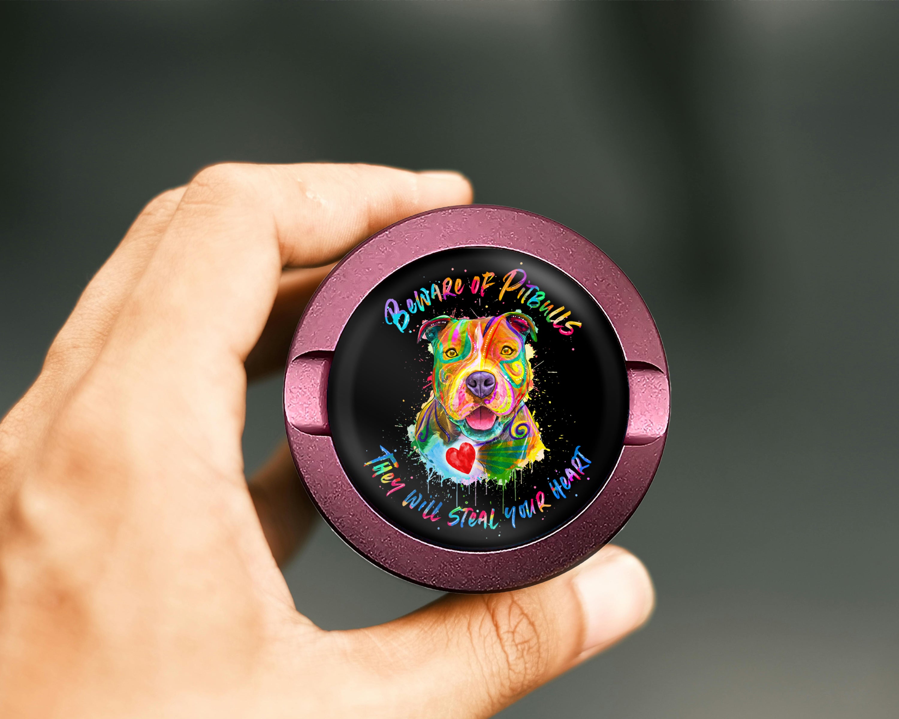 Beware Of Pitbulls They Will Steal Your Heart Snus Storage Case Pink